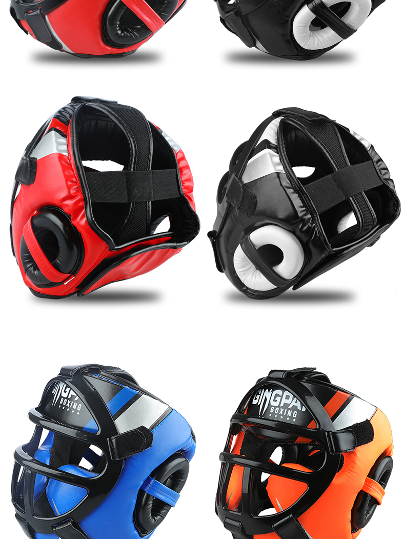 Jingpai Full-Face Boxing Helmet for Adults And Children, Face Shield, Head Guard for Sanda And Taekwondo Protective Gear, Blue, Size S 13