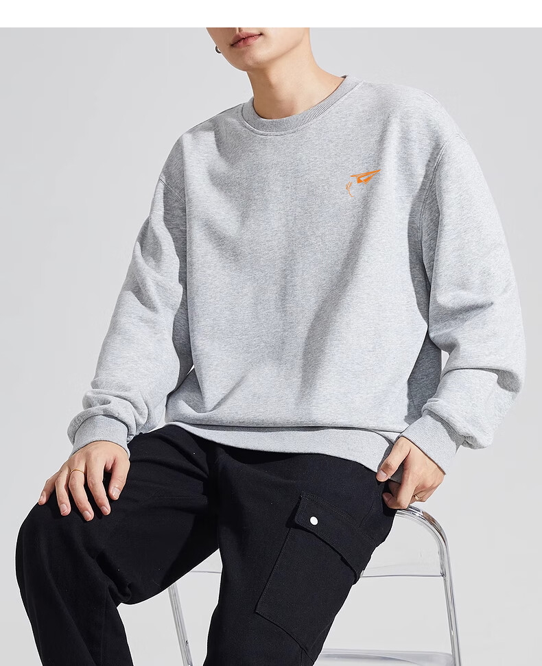 Huili Men's Sweatshirt, 320g Heavy Cotton, Autumn Long-Sleeve T-Shirt, Inner Layer Round Neck Undershirt, Men's Top Outerwear, Black, Size L 18
