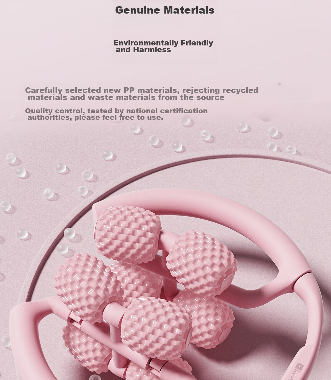 Keep 8 Detachable Circular Massage Roller for Thighs And Calf, Leg Slimming Device, Muscle Relaxation Foam Roller, Cherry Blossom Pink 23