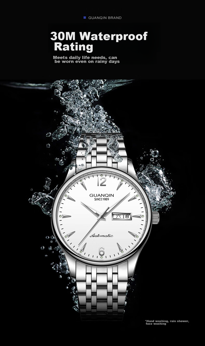 GUANQIN Men's Mechanical Watch, 2026 New Model Fully Automatic Business Style Waterproof Luminous Watch, Gift for Dad on Father's Day 13