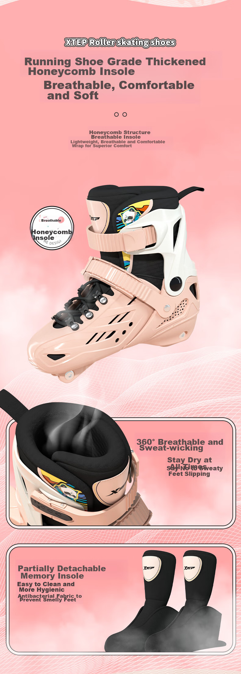 XTEP Roller Skates for Children, Inline Skates for Girls, Skateboard Shoes for Boys [Essential for Primary And Secondary School Roller Skating Courses] 9