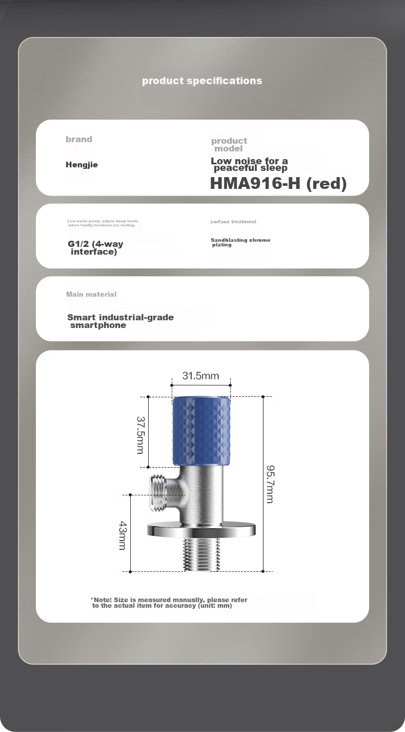 HEGII Angle Valve, Thickened Copper Alloy Household Triangular Valve, Toilet Stop Valve, Hot And Cold Water Healthy Angle Valve HMA916-H 14