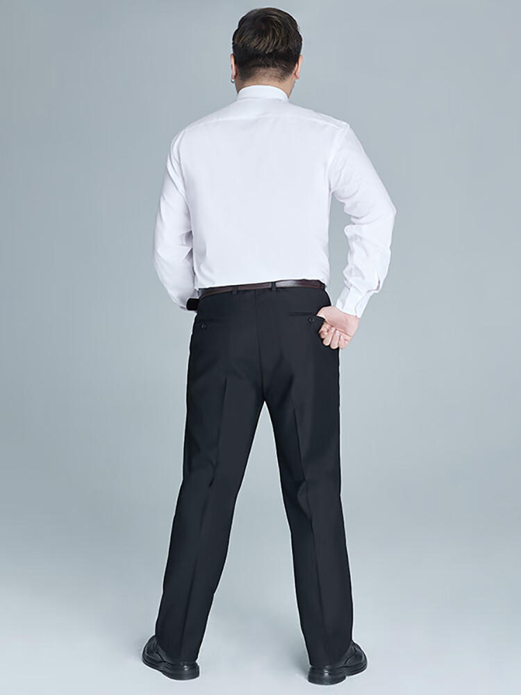 Ayoupang Large Size Formal Dress Pants for Men, Business Casual Solid Color Trousers, Plus-Size Loose Straight-Leg Work Pants for Office Wear 9