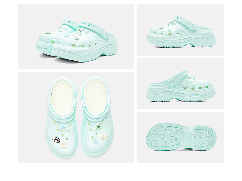 PEAK Elevated Perforated Shoes for Women, Summer Student Versatile Trendy Fashion Soft-Soled Comfortable Sandals ET52102L 23