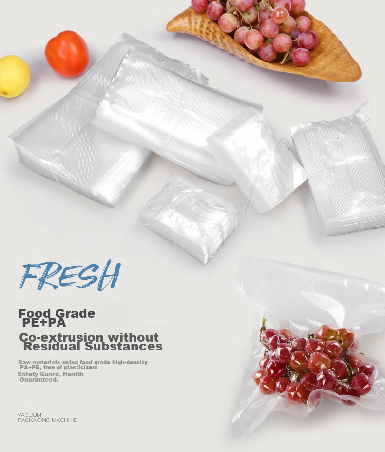 Jinghuisichuang Vacuum Food Bags [Textured 20*30cm], PE+PA Fresh-Sealing Bags, Air-Drawn Compressed Packaging Bags, 50 Pieces 10