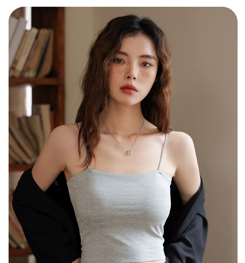 LangSha Women's Camisole Tank Top with Built-In Bra Pads, Sexy Backless Vest, Inner Wear, One-Piece Camisole 8