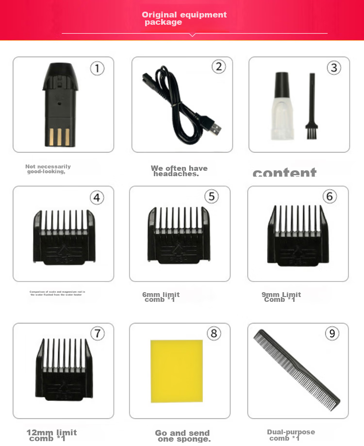 AUX Hair Clipper for Adults, Electric Trimmer for Babies And Children, Hair Cutting Tool, Hairdressing Device, Self-Haircutting Machine, Hairdressing Equipment 2
