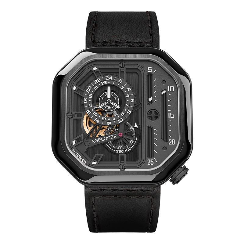 AGELOCER Original Racing Watch, Stylish Men's Skeleton Mechanical Watch, High-End Chinese Watch with Large Dial, Birthday Gift for Boyfriend