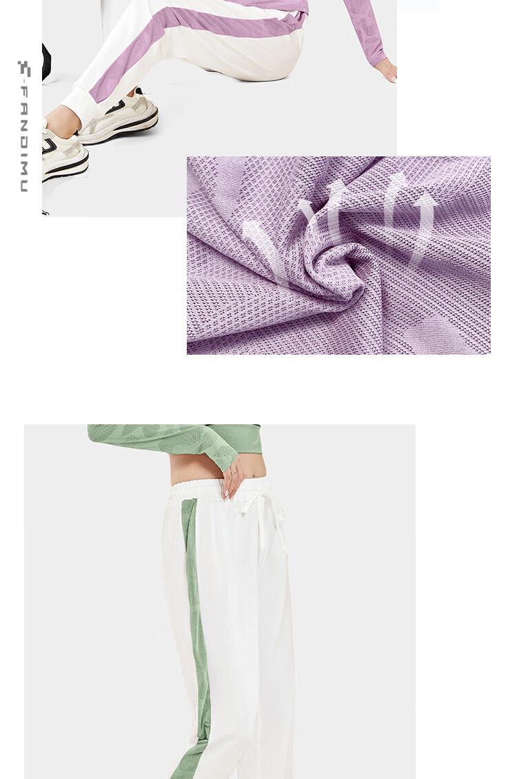 FANDIMU Women's Sports Set Breathable Yoga Fitness Wear Track Training Casual Running Long Sleeve Badminton Outfit Purple S 7