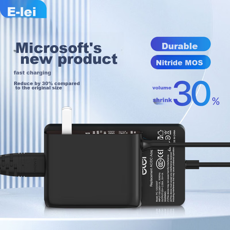 Elei Microsoft Tablet Laptop Charger, 15V2.58A 44W, Suitable for Surface Pro 3/4/5/6/7/Go/Laptop/Book, Power Adapter Cable