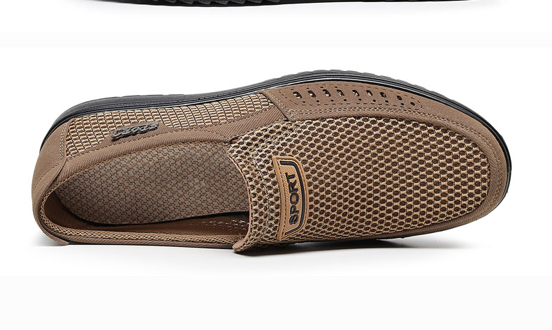 Ankang Summer Mesh Shoes Breathable Men's Slip-On Soft-Soled Old Beijing Cloth Shoes Dad Shoes AK11129 Black 38 13