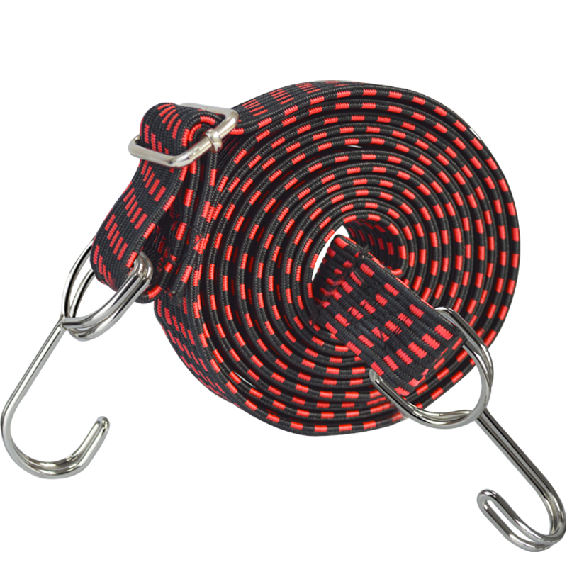 HOTUN Bicycle Cargo Rope, Motorcycle Rack Binding Rope, Electric Bike Elastic Hook KS-B Red And Black
