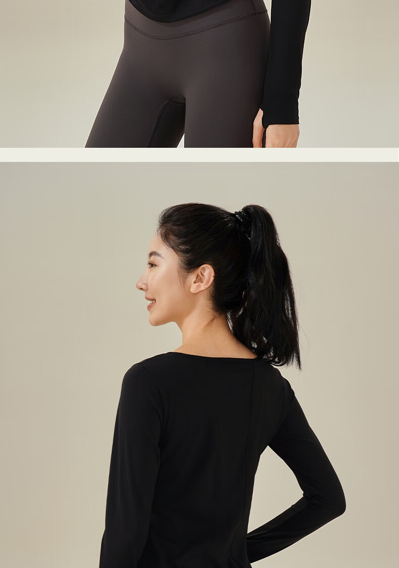 Ziyouxi Yoga Wear for Women, Spring And Autumn Quick-Dry Sports Fitness Top T-Shirt, Pilates Dance Training Long-Sleeve Cover-Up 18