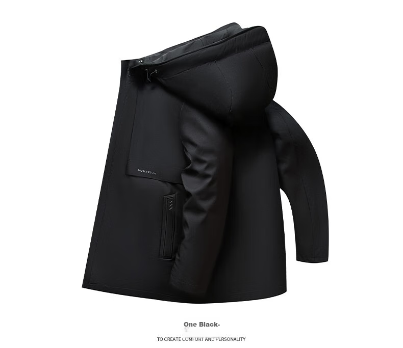 SHANSHAN Detachable Inner Lining Three-In down Jacket for Men, Goose Down Mid-Length Thick Warm Dad Coat Outerwear Men's 2XL 34