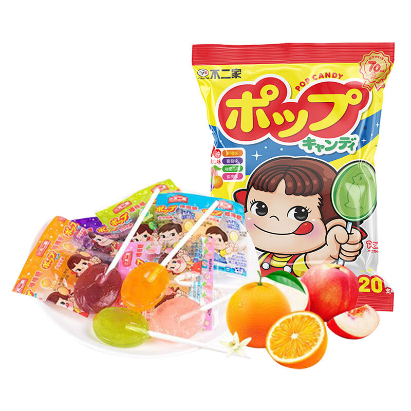 不二家 混合水果味棒棒糖 125g(20支) 儿童糖果 休闲零食 水果糖 零食 