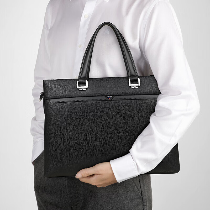 L'ALPINA Italian Briefcase, Men's Leather Handbag, Laptop Business Crossbody Shoulder Bag