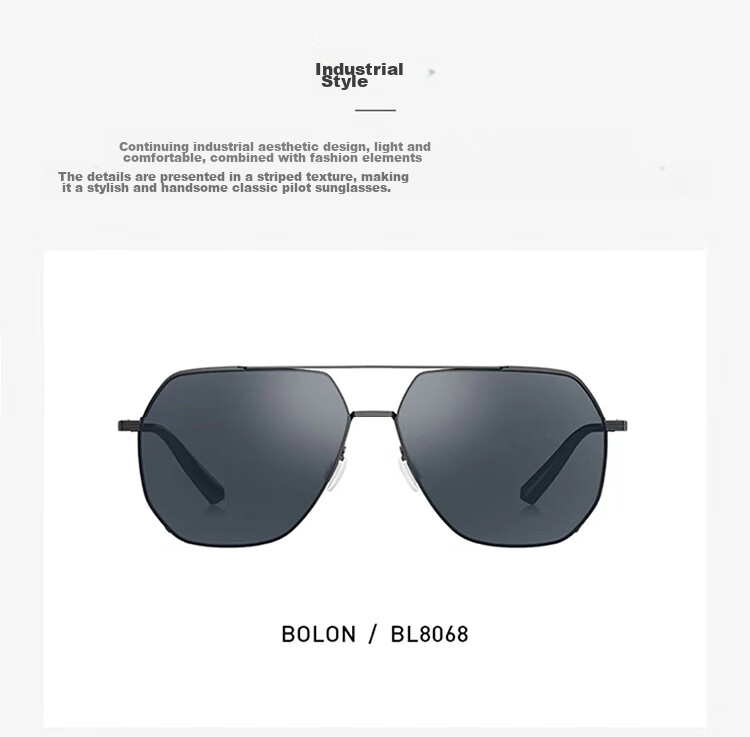 BOLON Aviator Polarized Sunglasses, Toad-Shaped Glasses, UV Protection, Driving Sunglasses, Trendy, BL8068C60 3