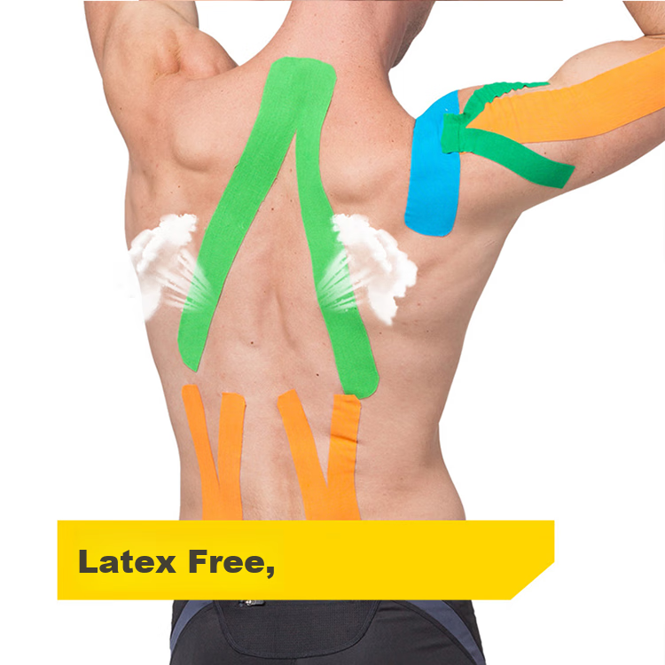 LAC Muscle Tape Elastic Adhesive Sports Bandage Waterproof Strain And Soreness Patch for Back, Feet, And Abdomen Black 9
