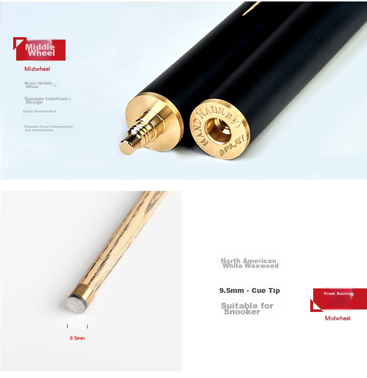 RILEY Pool Cue RBW-600 Snooker Small Tip Black 8 Chinese Eight-Ball Medium Tip Black Eight Billiard Cue 9.5mm 5