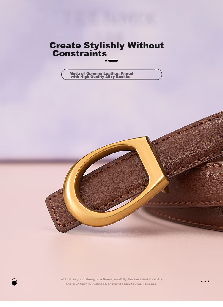 RED DRAGONFLY 2026 New Genuine Leather Belt, Women's Waistband, Fashionable Slim Waist Pants, Birthday Gift for Mom, Comes with Gift Box 1