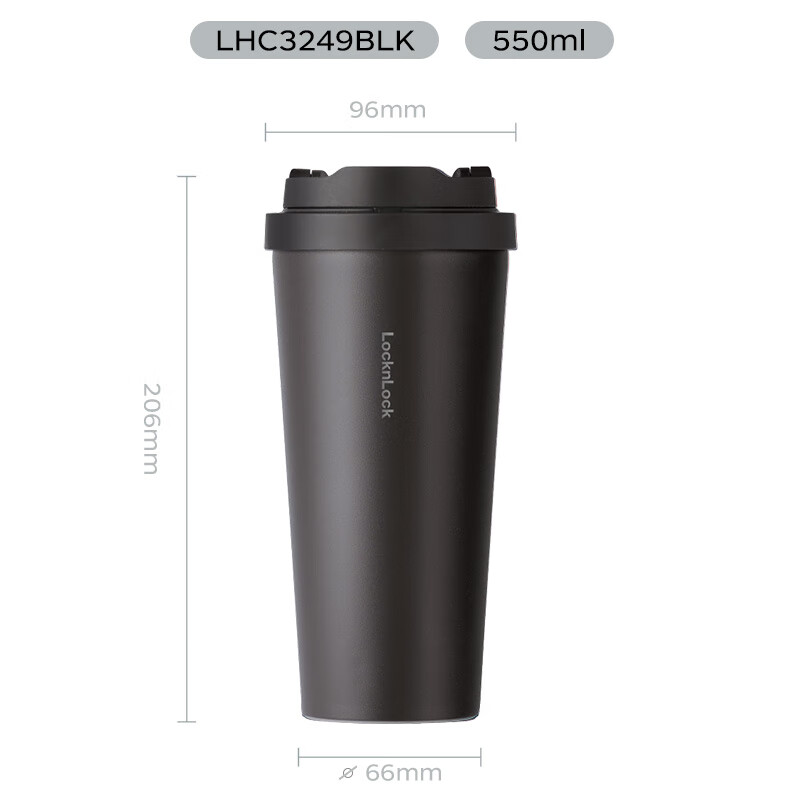 Термокружка LOCK&LOCK, 550 мл, черная, с крышкой