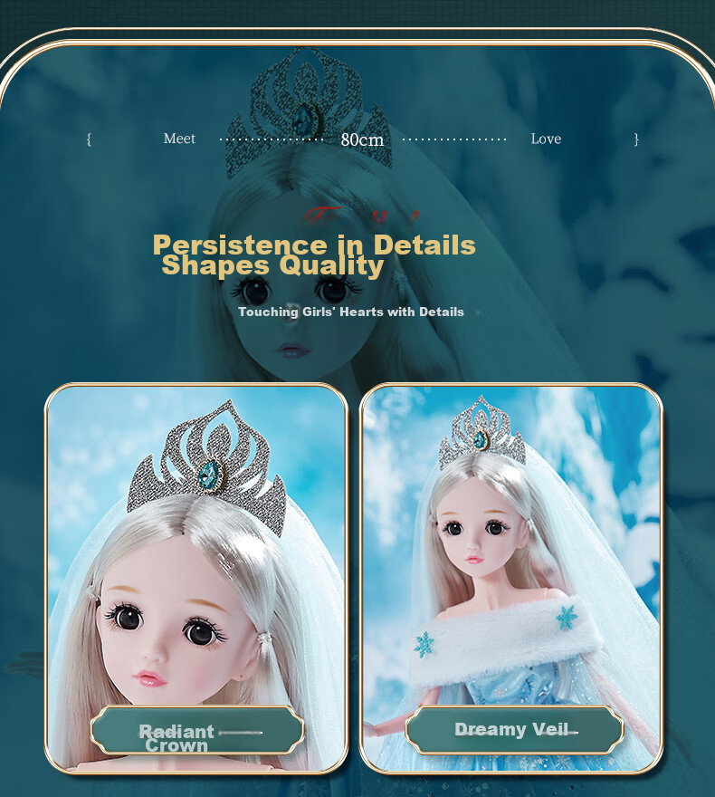 Annagongzhu 80cm Aisha Princess Doll Toy Set, Large Gift Box for Girls, Birthday And Graduation Gift for Childre 12