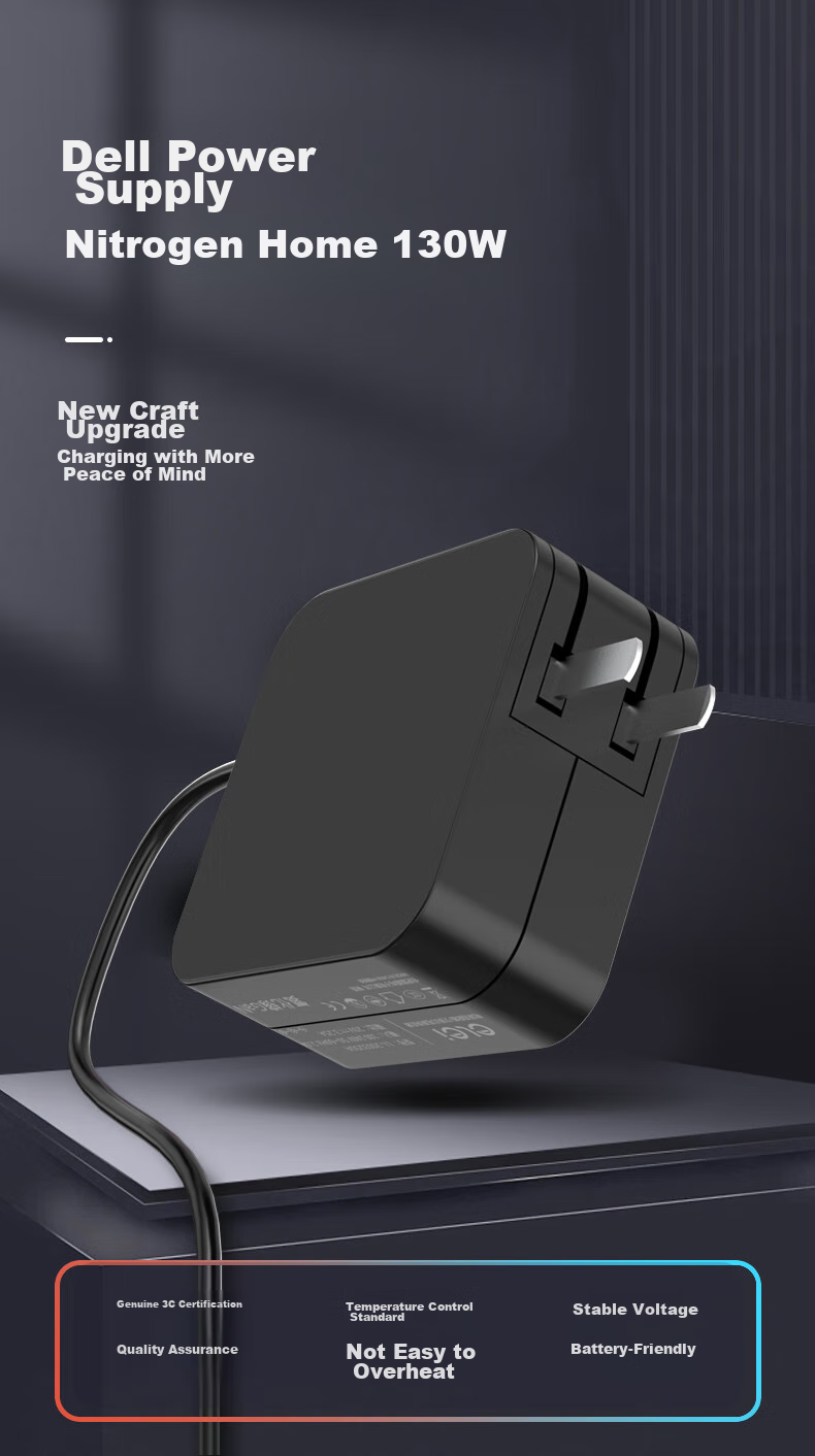 Elei GaN Dell Laptop Charger, 19.5V6.7A 6.67A130W, for Dell G3, Alienware 7557, 7559, Alien Computer Power Adapter Cable, 7.4mm 1