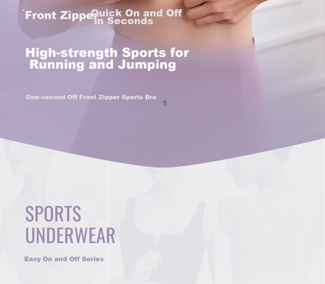 Keep Front Zipper Easy-To Sports Bra for Women, High-Intensity Shock-Absorbing Vest-Style Bra 12405 Oxygen Purple L 2