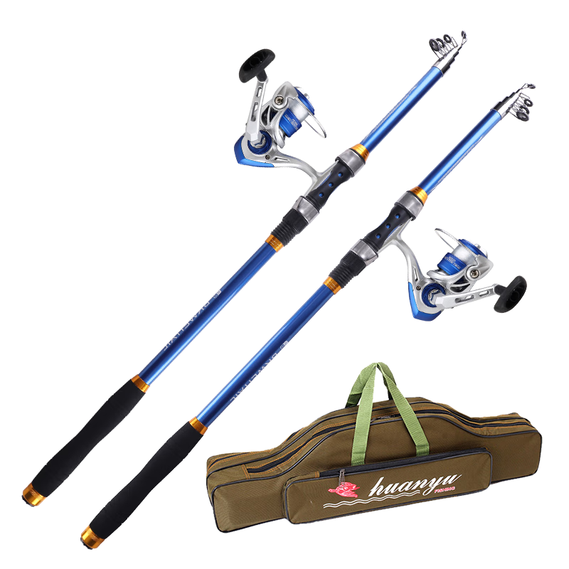 Taigek Shuanghu Fenghai Fishing Rod, Long-Distance Casting Rod, Sea Fishing Pole, Fishing Tackle, Beginner's Fishing Line Reel, Sea Rod Bag, 2.7-Meter Set, Randomly Sent