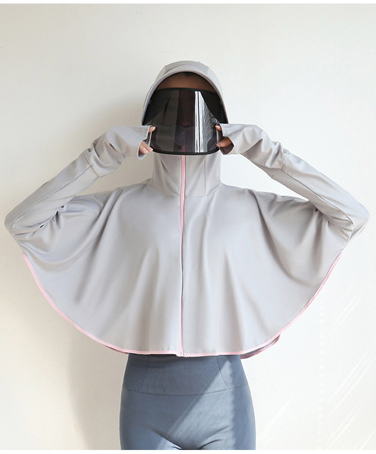 GLO-STORY Sun Protection Clothing for Women, Detachable Lens Sun Visor, Outdoor Driving UV Protection Coat, WST124073 23