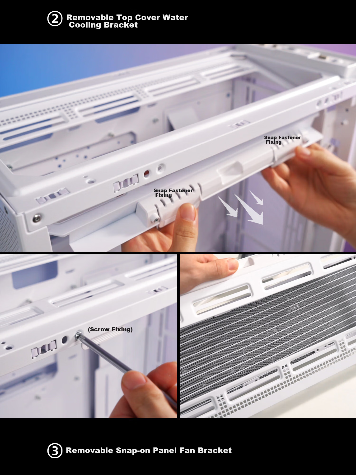 Aigo Fuyao Qianli No.1 White MESH Mesh Desktop Computer Case, Supports 360mm Water Cooling, ATX Motherboard, Airflow Chassis, Six-Sided Mesh Ventilation for Heat Dissipatio 11