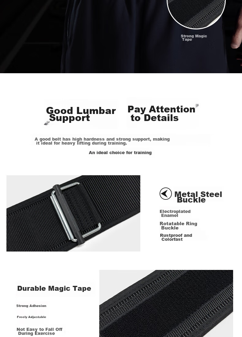 Li-Ning Fitness Waist Support Belt for Men, Deadlift Squat Powerlifting Training Specialized Sports Weightlifting Professional Support L 6