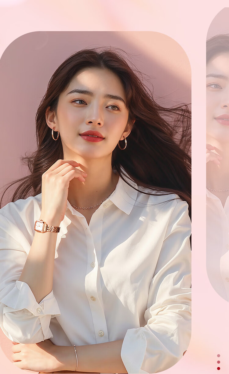 TIAN WANG Ladies' Watch, Birthday Gift, Small Square Watch, Steel Strap Quartz Watch LS31542S.S1.W 10