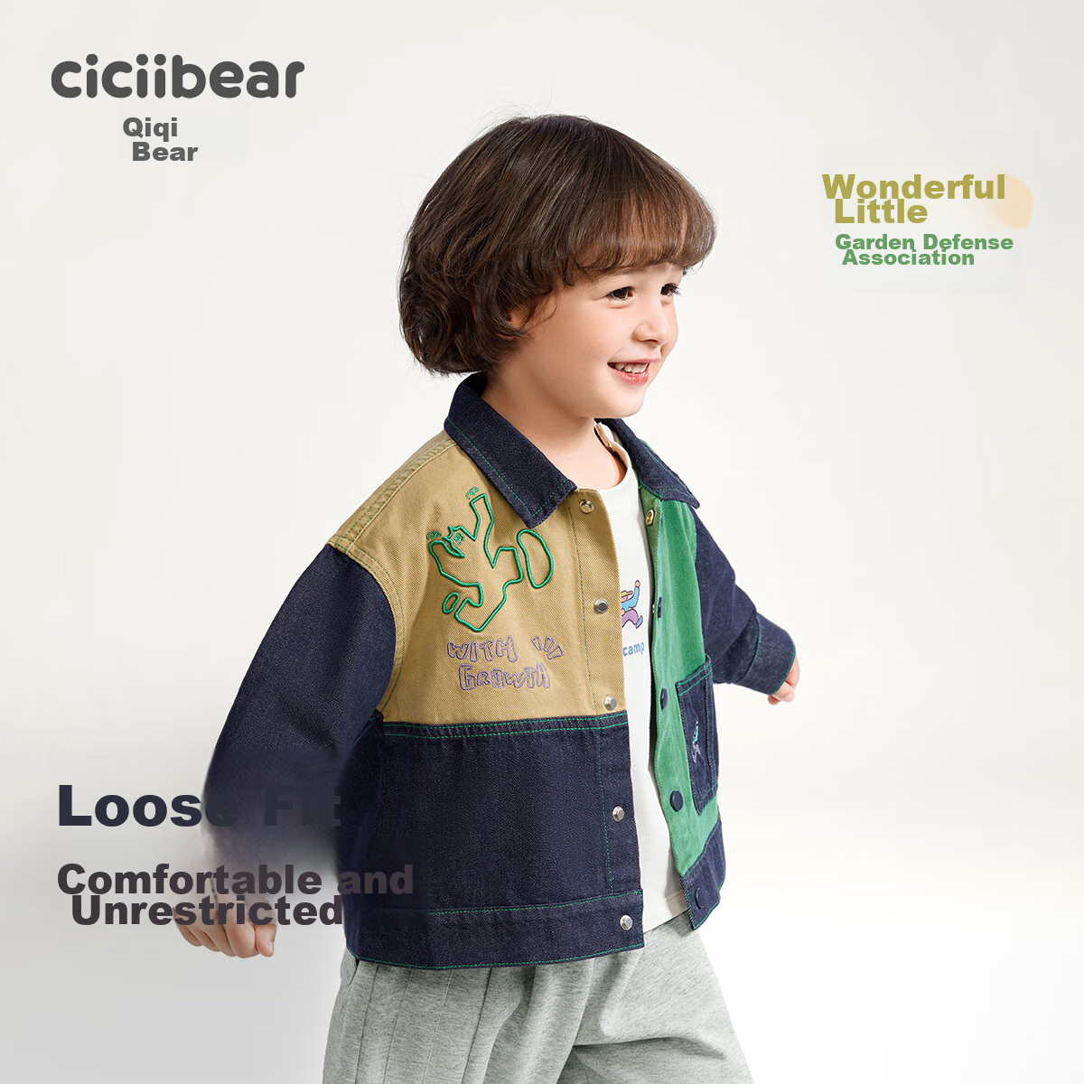Ciciibear [Color-Fast] Ciciibear Children's Denim Jacket for Boys, Spring And Autumn Style 2024 New Collection, Baby Autumn Outfit, Toddler Clothing