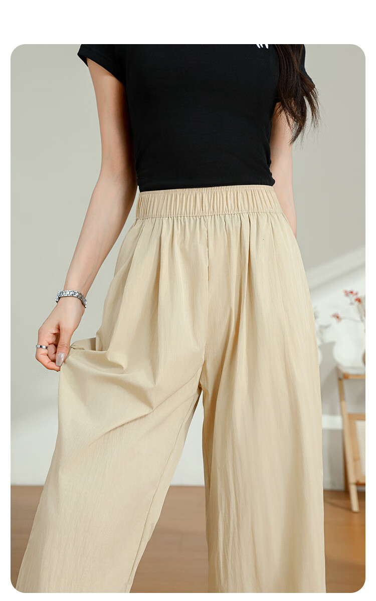 Jeanswest Casual Pants for Women, Summer Trendy Loose-Fitting Draping Solid Color Versatile Yamamoto Wide-Leg Pants, Pink, Size L 15