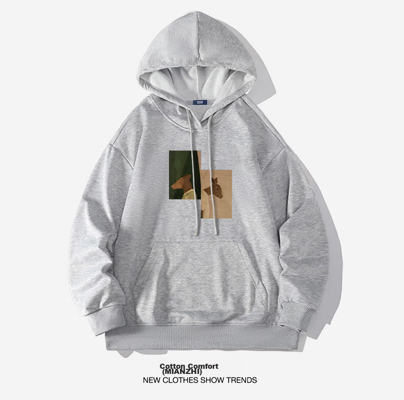 Mianzhi National Trend Brand Hoodie for Men, Fashionable Versatile Round Neck Loose Casual Base Layer, White, XL 15