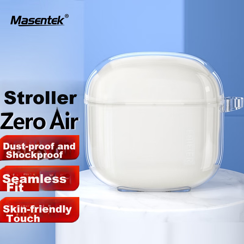 Masentek Compatible with Edifier Hua Zai Zero Air Bluetooth Earphone Protective Case, Soft TPU Charging Box, Silicone Storage Case Accessory, Ultra-Thin Shockproof And Stain-Resistant, Transparent