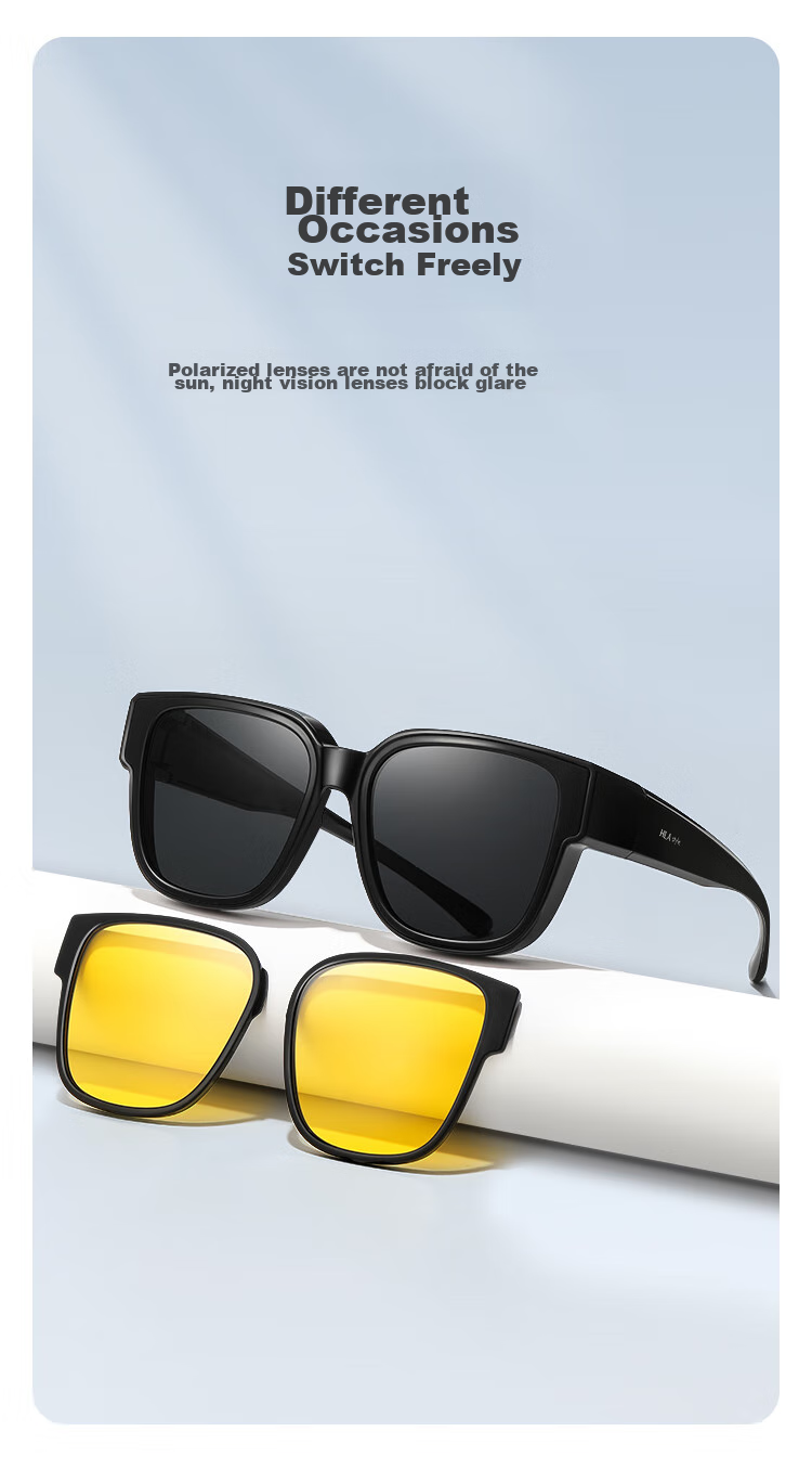HLA Day And Night Polarized Myopia Glasses for Men And Women, Night Vision Goggles for Driving, Anti-Glare Sunglasses for Nighttime Driving 4
