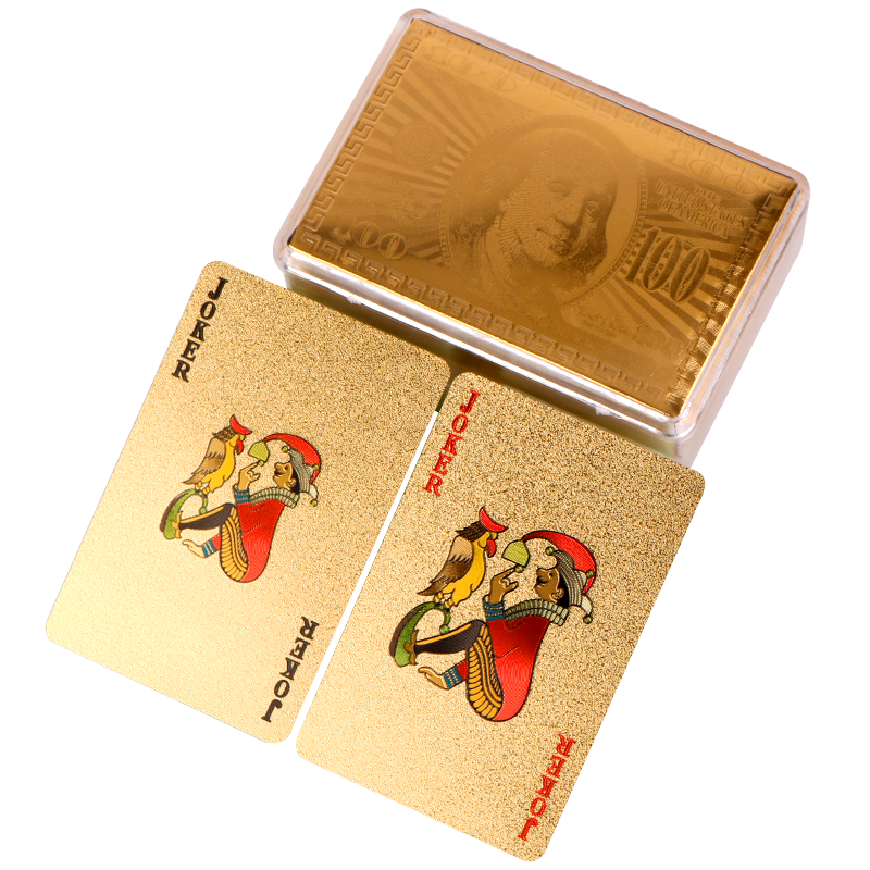 Zihu PVC Plastic Waterproof, Wear-Resistant, Durable Gold American Express Card Creative Personal Guandan Poker Cards