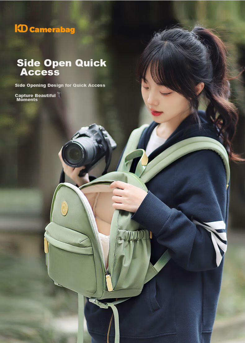CWATCUN Kaideng Backpack Camera Bag, Casual Retro Commuter Photography Bag for Women, One Camera And Lens Compartment, Detachable Photography Bag 6