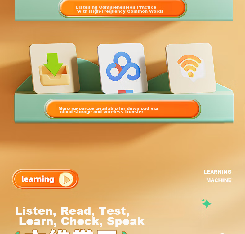 M&G Stationery, English Listening Treasure, Pocket Repeater Learning Machine for English Listening, Portable Vocabulary Player, Xuan Ling Ji Listening Device, 32GB Birthday Gift 16