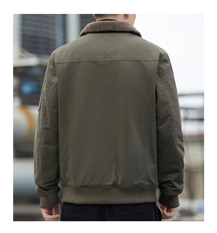 JEEP Men's Jacket, Spring And Autumn Workwear, Loose Casual Trendy Clothing, Army Green, 4XL 20