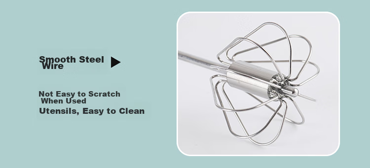 BJ Handheld Semi-Automatic Egg Beater, Baby Food Tool, Corn And Egg Tart Stainless Steel Cream Whisk 10