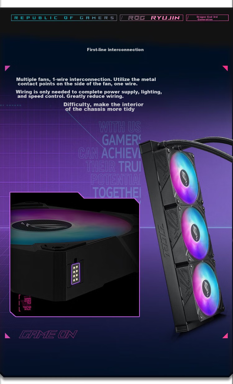 ASUS ROG Dragon God III 360 ARGB EXTREME All-In Liquid Cooler with Asetek's New Design, Thickened Magnetic Fans, And 3.5-Inch LCD Scree 10