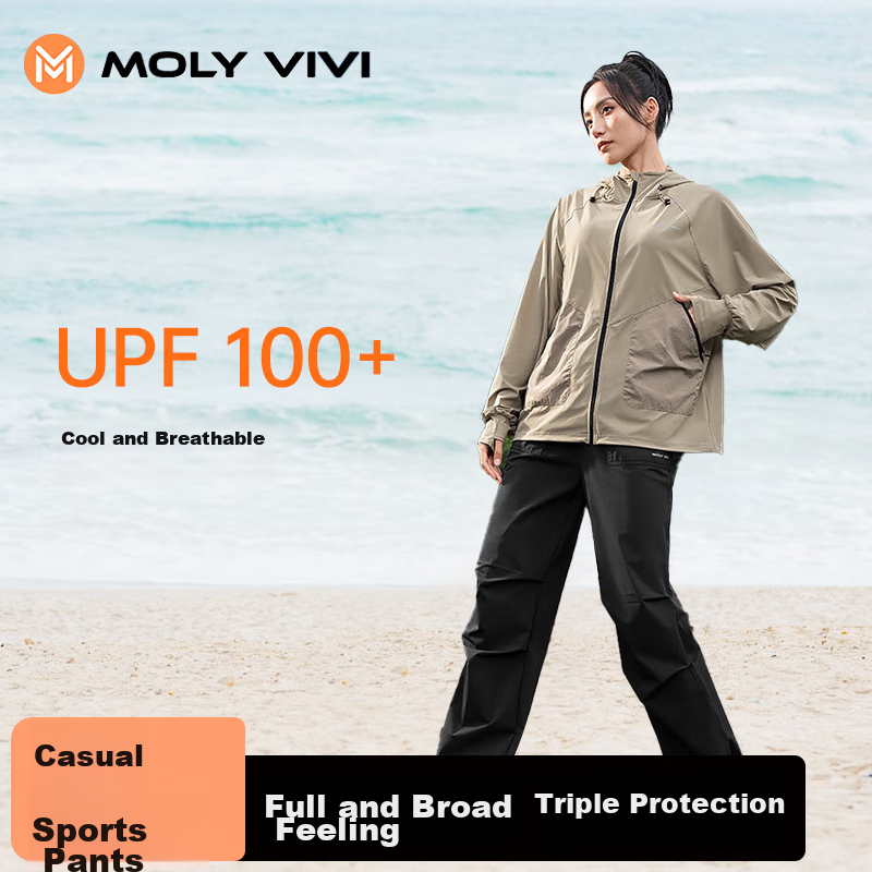 MOLY VIVI Paratrooper Sun Protection Pants for Women, Summer Lightweight Ice Silk Quick-Dry Cargo Straight-Leg Trousers, Outdoor Casual Hiking Pants, Magic Vivy