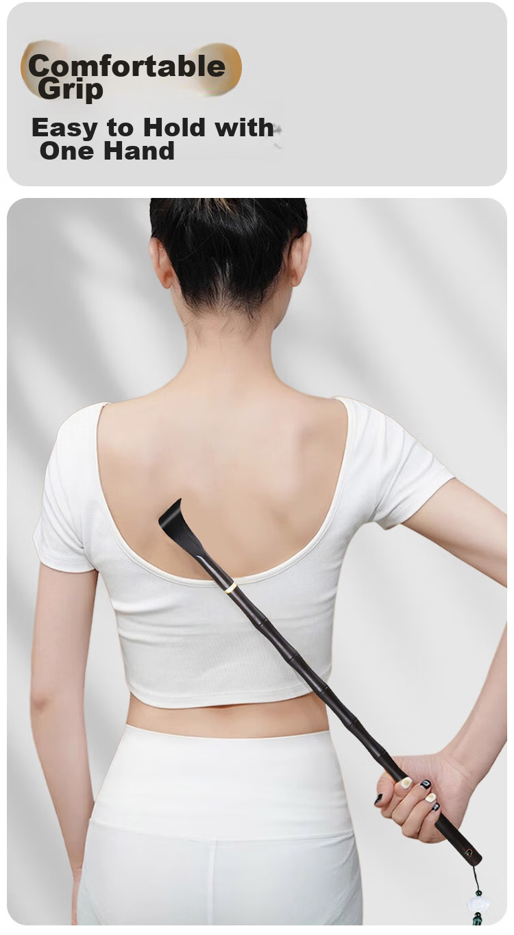 Baoshi Purple Sandalwood Back Scratcher, Self-Back Massage Tool for Elderly, No Need to Ask Others for Help 3