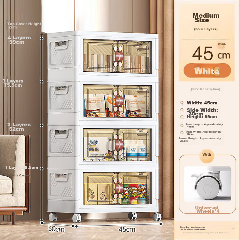 Youjialiangpin Foldable Storage Cabinet, No Installation Required, Children's Wardrobe, Kitchen And Living Room Organizer, Miscellaneous Storage Box