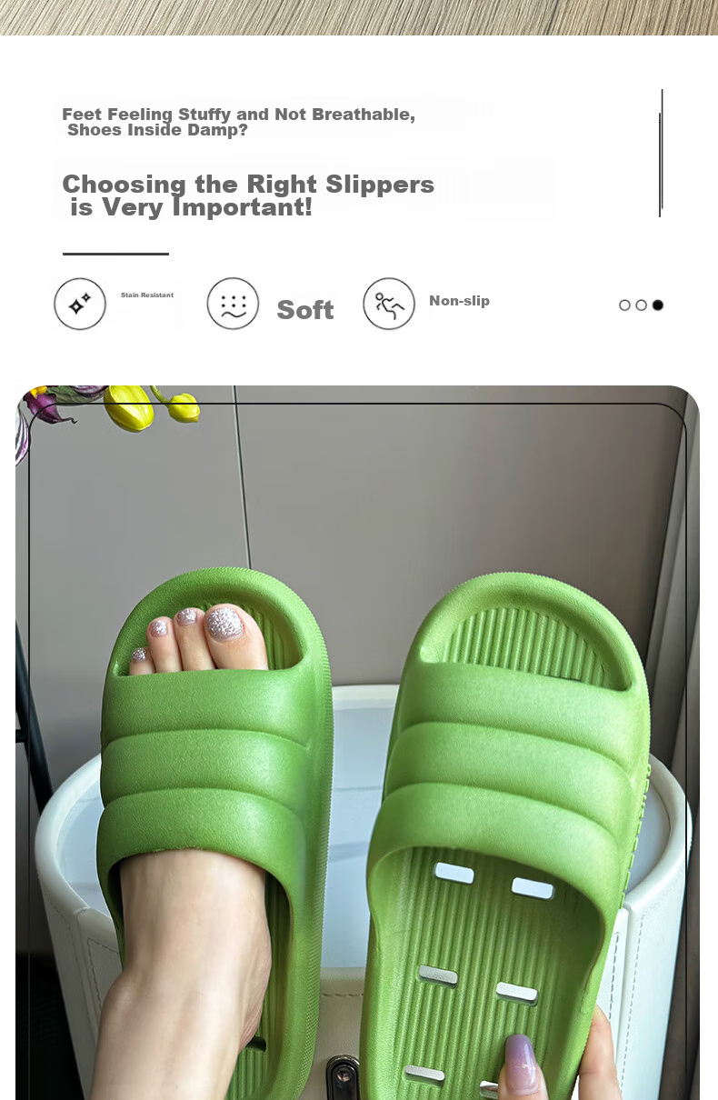IQGD Slippers for Men And Women, Indoor/outdoor Home Bathroom Clogs, Couple Style, 2402 [Black], Size 36-37 2