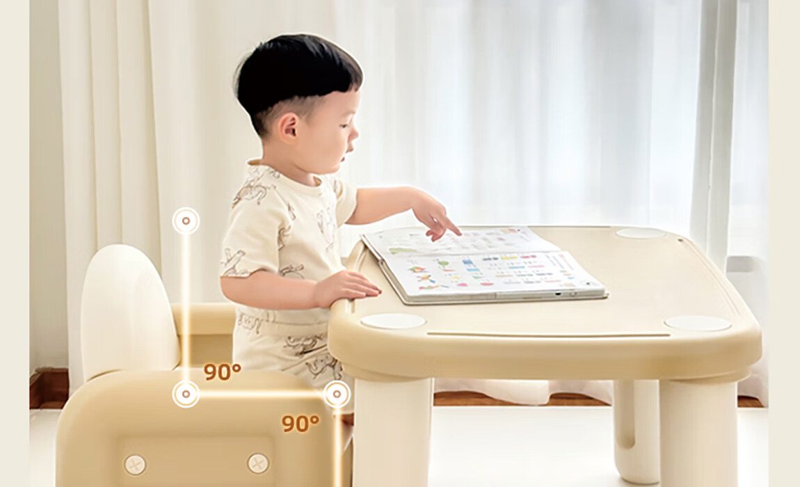 Yuelianggushi LUNASTORY Baby Desk And Chair, Children's Study Table, Chubby Table, Montessori Small Table, Peanut Table, Kindergarten-Specific Single Desk 30