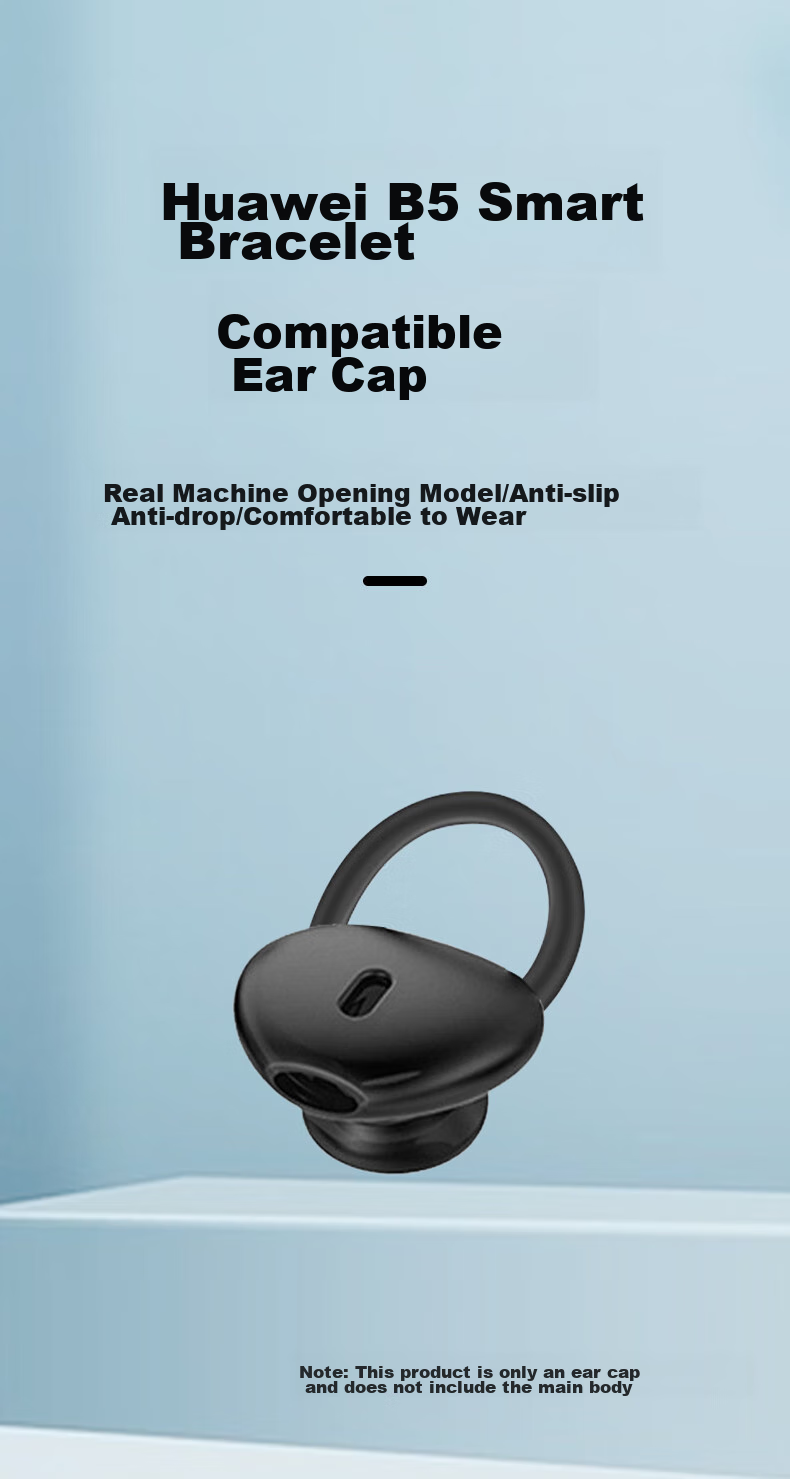 Masentek ES25 Ear Tips Compatible with Huawei B5/B3/B2/B6/B7 Band, HUAWEI Silicone Ear Covers, Sports Anti-Slip Anti-Drop Accessories, Black Medium Size, 1 Pair 1